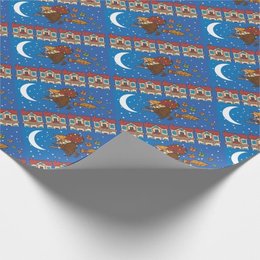 xmas witch Befana Cadeaupapier (Hoek)