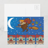 xmas witch Befana Feestdagenkaart (Voorkant / Achterkant)