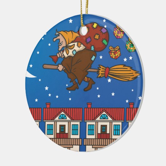 xmas witch Befana Keramisch Ornament (Links)