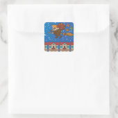 xmas witch Befana Vierkante Sticker (Tas)