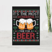 Xmas Wonderful Time For A Beer Ugly Christmas S  Kaart (Voorkant)