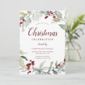 Xmas Wreath Corporate Gala Kerstfeest Kaart (Staand voorkant)