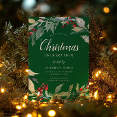 Xmas Wreath Corporate Green Christmas Party Kaart