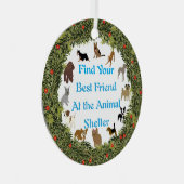 XMas Wreath Volgende Beste Vriend Metalen Ornament (Voorkant Rechts)