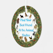 XMas Wreath Volgende Beste Vriend Metalen Ornament (Voorkant links)