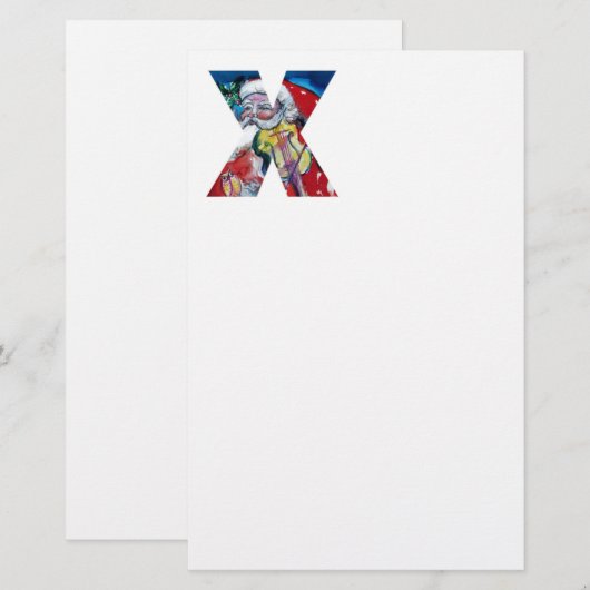 XMAS X BRIEF/SANTA CLAUS MET VIOLIN MONOGRAM BRIEFPAPIER (Voorkant / Achterkant)
