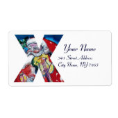 XMAS X BRIEF/SANTA CLAUS MET VIOLIN MONOGRAM ETIKET (Voorkant)