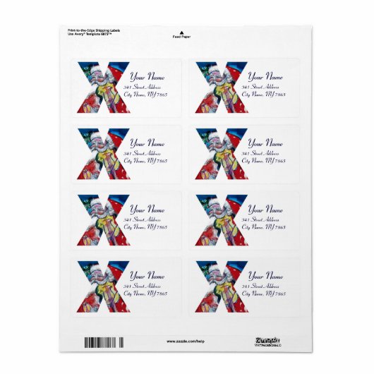 XMAS X BRIEF/SANTA CLAUS MET VIOLIN MONOGRAM ETIKET (Full Sheet)