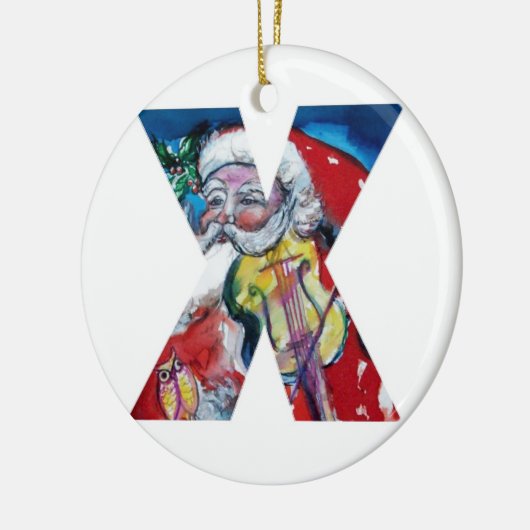 XMAS X BRIEF/SANTA CLAUS MET VIOLIN MONOGRAM KERAMISCH ORNAMENT (Links)