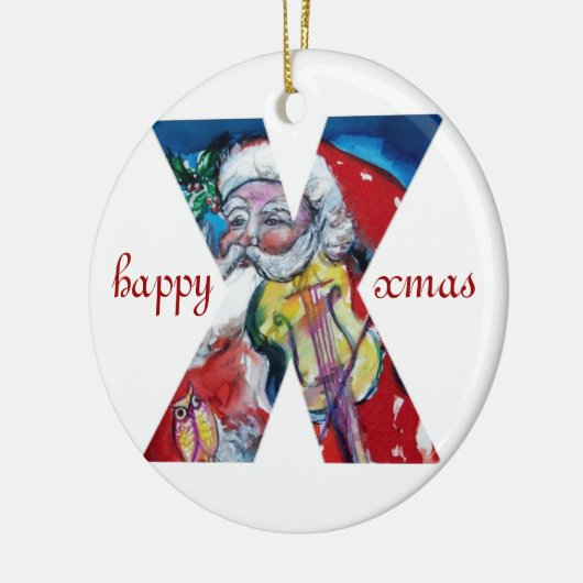 XMAS X BRIEF/SANTA CLAUS MET VIOLIN MONOGRAM KERAMISCH ORNAMENT (Links)