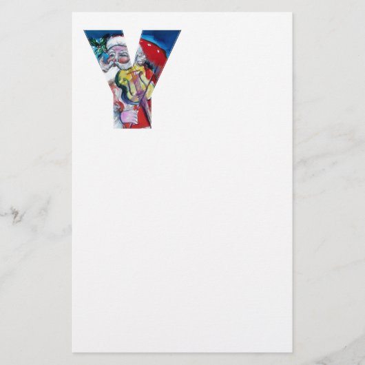 XMAS Y BRIEF/SANTA CLAUS MET VIOLIN MONOGRAM BRIEFPAPIER (Voorkant)