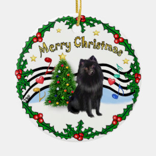 Xmas ZMusic 1 - MC - Schipperke 2 Keramisch Ornament