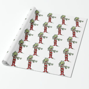 xmas zombie santa claus cadeaupapier