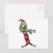 xmas zombie santa claus feestdagenkaart (Voorkant / Achterkant)