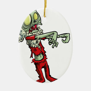 xmas zombie santa claus keramisch ornament