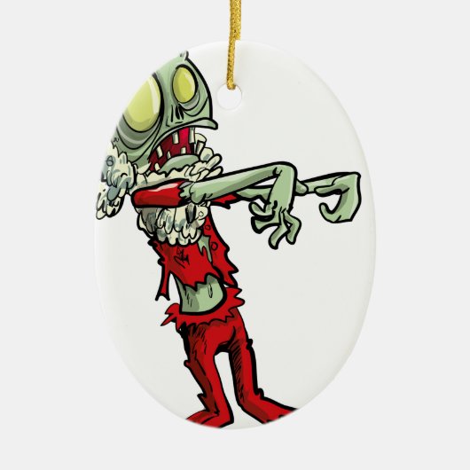 xmas zombie santa claus keramisch ornament (Voorkant)