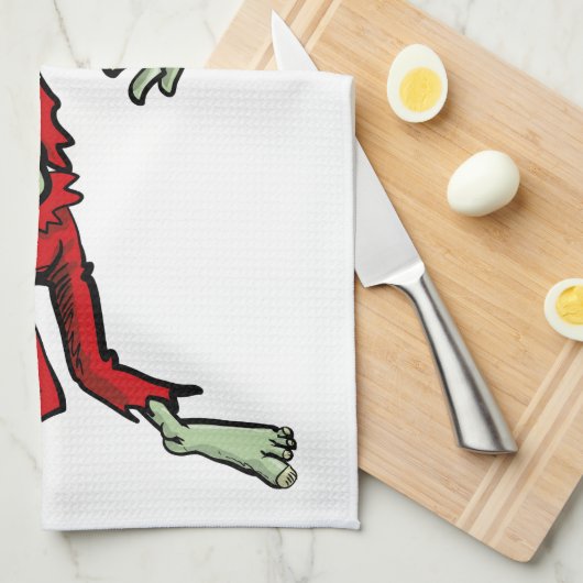 xmas zombie santa claus theedoek (Quarter Fold)