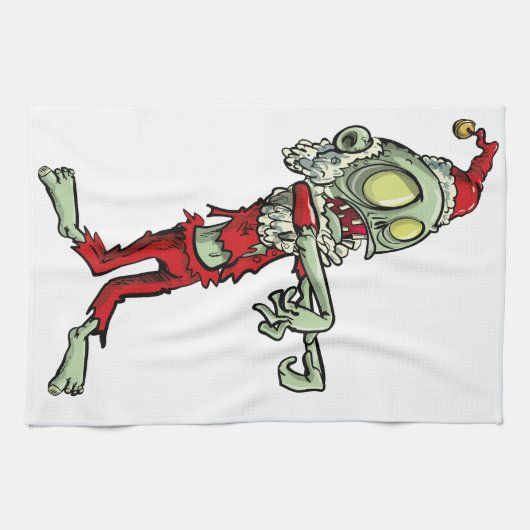 xmas zombie santa claus theedoek (Horizontaal)