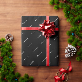 Xmas zwart en wit modern patroon cadeaupapier