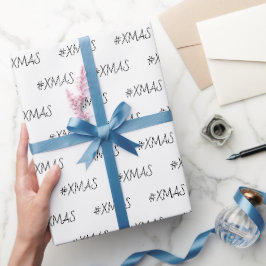 XMAS Zwart-wit Trendy gepersonaliseerd Cadeaupapier