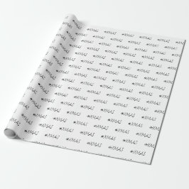 XMAS Zwart-wit Trendy gepersonaliseerd Cadeaupapier