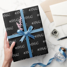 XMAS Zwart-wit Trendy gepersonaliseerd Cadeaupapier