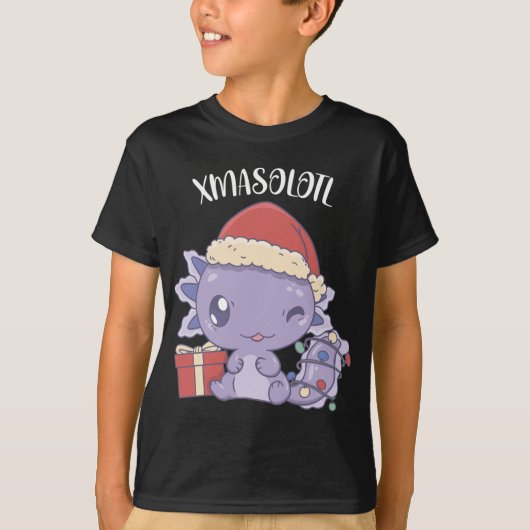 Xmasolotl Leuke Axolotl Kerstmis T-shirt (Voorkant)