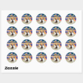 XmasStar (R)-Twee Shelties Ronde Sticker (Vel)