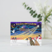 XmasSunrise-3 Greyhounds Feestdagenkaart (Staand voorkant)