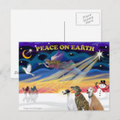 XmasSunrise-3 Greyhounds Feestdagenkaart (Voorkant / Achterkant)