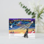 XmasSunrise-Black Grote Deen Feestdagenkaart (Staand voorkant)