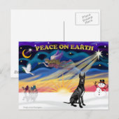 XmasSunrise-Black Grote Deen Feestdagenkaart (Voorkant / Achterkant)