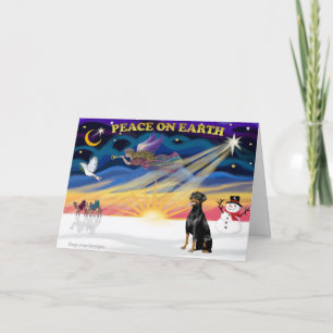 XmasSunrise-Doberman 2-natuurlijk Feestdagen Kaart