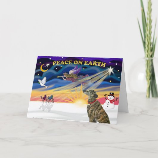 XmasSunrise Greyhound Feestdagen Kaart (Voorkant)