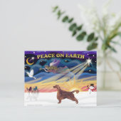 XmasSunrise - Ierse Setter 1 Feestdagenkaart (Staand voorkant)