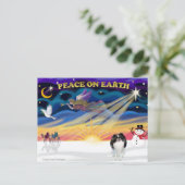 XmasSunrise - Japanse Chin Feestdagenkaart (Staand voorkant)