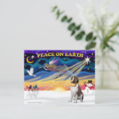 XmasSunrise - Saint Bernard 1 Feestdagenkaart (Staand voorkant)