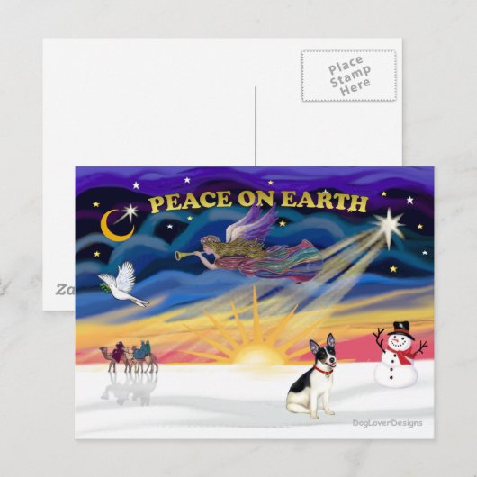 XmasSunrise Terrier Feestdagenkaart (Voorkant / Achterkant)