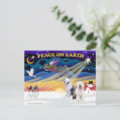 XmasSunrise - Twee-oude Engelse herdershond Feestdagenkaart (Staand voorkant)