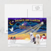 XmasSunrise - Twee-oude Engelse herdershond Feestdagenkaart (Voorkant / Achterkant)