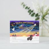 XmasSunrise WireHaired Dachshund Feestdagenkaart (Staand voorkant)