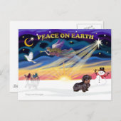 XmasSunrise WireHaired Dachshund Feestdagenkaart (Voorkant / Achterkant)