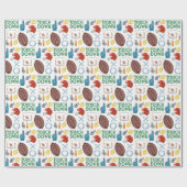 XO Football seizoen touchdown eerste down achterkl Cadeaupapier (Vlak)