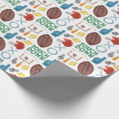 XO Football seizoen touchdown eerste down achterkl Cadeaupapier (Hoek)