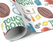 XO Football seizoen touchdown eerste down achterkl Cadeaupapier (Rol Hoek)
