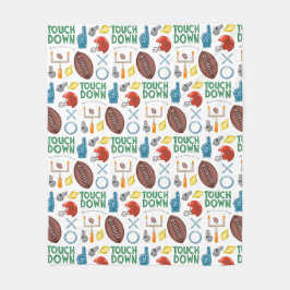 XO Football seizoen touchdown eerste down achterkl Fleece Deken
