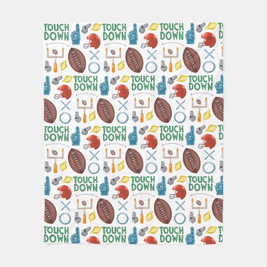 XO Football seizoen touchdown eerste down achterkl Fleece Deken (Voorkant)