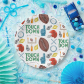 XO Football seizoen touchdown eerste down achterkl Papieren Bordje (Feest)