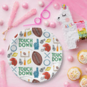 XO Football seizoen touchdown eerste down achterkl Papieren Bordje (Feest)