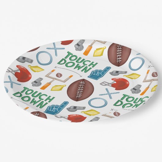 XO Football seizoen touchdown eerste down achterkl Papieren Bordje (Gekanteld)